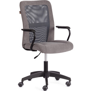 Кресло TetChair STAFF флок/ткань, серый, 29/W-12 (21298) офисное кресло tetchair leader ткань бордо 2604