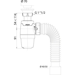 Сифон для раковины Wirquin Neo 1 1/2 х 40 мм с выпуском (30987067) сифон для раковины prevex
