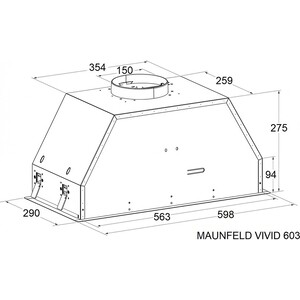 Вытяжка встраиваемая MAUNFELD VIVID 603EM нержавеющая сталь