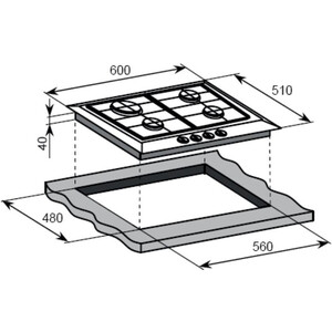 Газовая варочная панель Weissgauff HGG 640 WG Nano Glass Вид№5