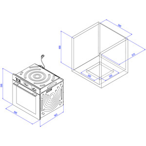 Газовый духовой шкаф Weissgauff WGO 702 D White Glass