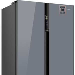 Холодильник Weissgauff WSBS 600 NoFrost Inverter Dark Grey Glass