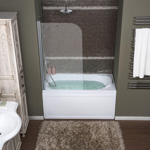 Акриловая ванна Aquanet West 120x70 с каркасом, панелью, слив-переливом и шторкой акриловая ванна cerutti spa