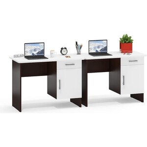 Два стола письменных Мебельный двор С-МД-1-09, цвет венге/белый шагрень (1028349)