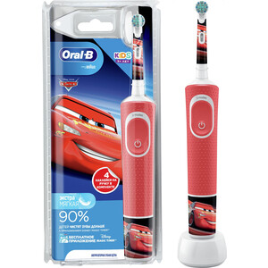 Электрическая зубная щетка Oral-B Kids Cars красный