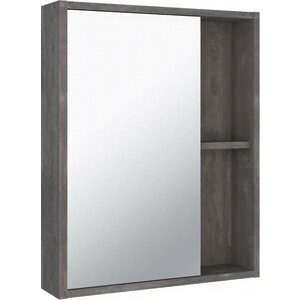 Зеркальный шкаф Runo Эко 52х65 железный камень (00-00001324) зеркальный шкаф runo мальта 85х75 дуб серый 00 00001104
