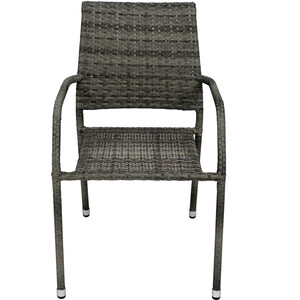 Набор мебели Garden story Гарда (4 кресла+стол, каркас черный, ротанг серый) (GS019, SC-094)