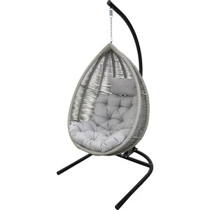Кресло подвесное Garden story Ибица графит, подушка estera светло-серый (D2709) подвесное кресло bigarden easy gray без стойки бежевая подушка
