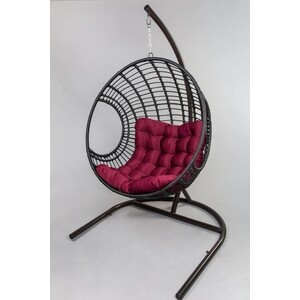 Кресло подвесное Garden story Лондон черное, подушка бордовая (D35B- МТ003)