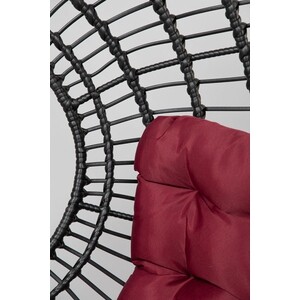 Кресло подвесное Garden story Лондон черное, подушка бордовая (D35B- МТ003)
