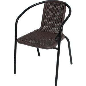Стул Garden story Луис (каркас черный, сиденье коричневое) (WR-SX026) скамья для прихожей мебелик с подлокотниками мягкая экокожа крем каркас бук п0005680