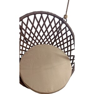 Кресло подвесное Garden story Майорка темно-коричневое, подушка бежевая (М455-МТ009)