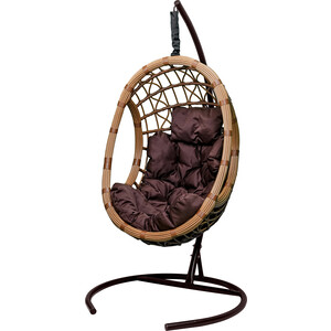 Кресло подвесное Garden story Ривьера бежевое, подушка коричневая (CN850- МТКОР) подвесное кресло деревянное сиденье 30×40см