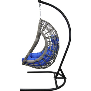Кресло подвесное Garden story Ривьера серое, подушка синяя (D60- МТ001/1)