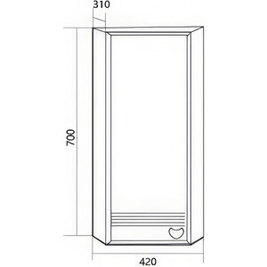 Шкаф подвесной 1Marka Story 40х70 угловой, левый, белый глянец (У99317)