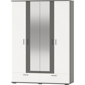 Шкаф Гранд Кволити 4-4818 4-х дверный с двумя ящиками ДАЛЛАС / Графит / Белый (ML876880872)