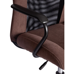 Кресло TetChair STAFF флок/ткань, коричневый/черный, 6/W-11 (21456)