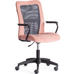 Кресло TetChair STAFF флок/ткань, розовый/серый, 137/W-12 (21455) скамья для прихожей мебелик с подлокотниками мягкая серо розовый каркас снег п0005681