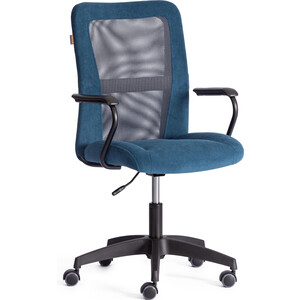 Кресло TetChair STAFF флок/ткань, синий/серый, 32/W-12 (21452) офисное кресло tetchair leader ткань бордо 2604