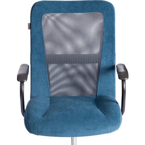 Кресло TetChair STAFF флок/ткань, синий/серый, 32/W-12 (21452)