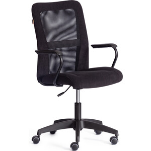 Кресло TetChair STAFF флок/ткань, черный, 35/W-11 (21453) кресло tetchair zero флок коричневый 6 13500