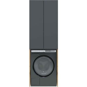 Шкаф Sanstar Graffa 65х200 над стиральной машиной, дуб вотан/графит софт (455.1-3.4.1.) шкаф для одежды summit 602х416х1820 ясень темный софт графит мдф