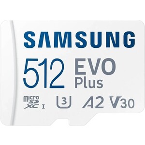 Карта памяти Samsung microSDXC 512GB Samsung MB-MC512KA EVO PLUS + adapter карта памяти samsung microsdxc 256gb evo select microsdxc class 10 uhs i u3 sd адаптер mb me256ka am