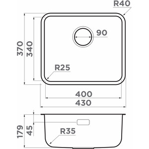 Кухонная мойка Omoikiri Omi 43-U/I Ultra Mini светлое золото (4997403)