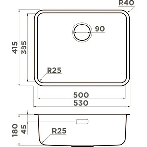 Кухонная мойка Omoikiri Omi 53-U/I Ultra графит (4997419)