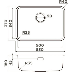 Кухонная мойка Omoikiri Omi 53-U/I Ultra Mini графит (4997418)