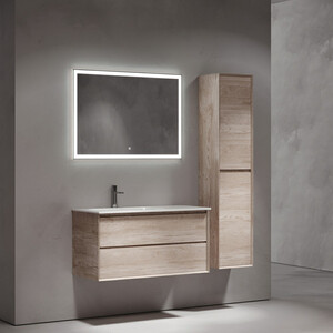 Мебель для ванной Sancos Marmi 2.0 100х45 левая, дуб галифакс натуральный мебель для ванной sancos very 100х45 левая bianco