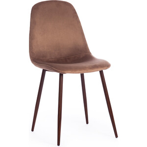 Стул TetChair BREEZE (mod. 4724) / 1 шт. в упаковке, вельвет/металл, Brown (коричневый) HLR11 / орех