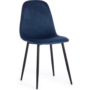 Стул TetChair BREEZE (mod. 4724) / 1 шт. в упаковке, вельвет/металл, Blue (синий) HLR63 / черный