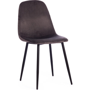 Стул TetChair BREEZE (mod. 4724) / 1 шт. в упаковке, вельвет/металл, Dark grey (темно-серый) HLR24 / черный