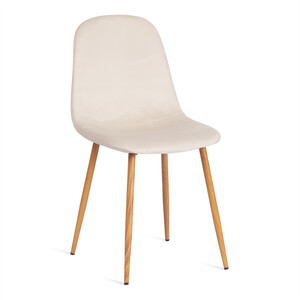 Стул TetChair BREEZE (mod. 4724) / 1 шт. в упаковке, вельвет/металл, Light beige (светло-бежевый) HLR1 / натуральный