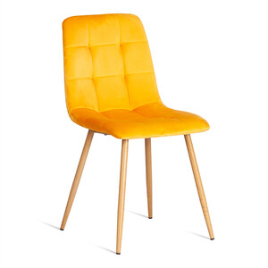 Стул TetChair CHILLY (mod. 7094-1) / 1 шт. в упаковке, вельвет/металл, yellow (желтый) HLR41 / натуральный