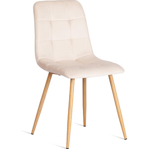 Стул TetChair CHILLY (mod. 7094-1) / 1 шт. в упаковке, вельвет/металл, beige (бежевый) HLR2 / натуральный