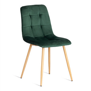 Стул TetChair CHILLY (mod. 7094-1) / 1 шт. в упаковке, вельвет/металл, dark green (темно-зеленый) HLR57 / натуральный