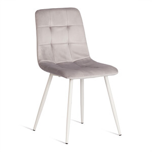 Стул TetChair CHILLY (mod. 7094-1) / 1 шт. в упаковке, вельвет/металл, light grey (светло-серый) HLR14 / белый