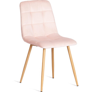 Стул TetChair CHILLY (mod. 7094-1) / 1 шт. в упаковке, вельвет/металл, pink (розовый) HLR39 / натуральный