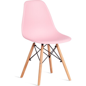 Стул TetChair CINDY (EAMES) (mod. 1801) / 1 шт. в упаковке, дерево бук/металл/сиденье пластик, Light pink (светло-розовый)