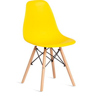 фото Стул tetchair cindy (eames) (mod. 1801) / 1 шт. в упаковке, дерево бук/металл/сиденье пластик, yellow (желтый)