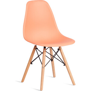 Стул TetChair CINDY (EAMES) (mod. 1801) / 1 шт. в упаковке, дерево бук/металл/сиденье пластик, Orange (Оранжевый)