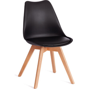 Стул TetChair TULIP (mod. 73-1) / 1 шт. в упаковке, дерево/пластик/экокожа, черный