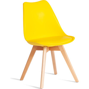 Стул TetChair TULIP (mod. 73-1) / 1 шт. в упаковке, дерево/пластик/экокожа, Желтый (Yellow)