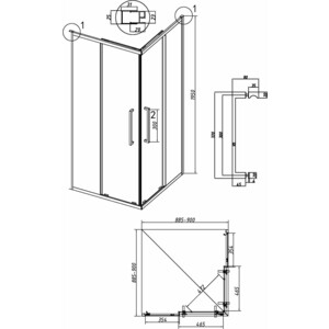 Душевой уголок Grossman Cosmo 90x90 прозрачный, хром (300.K33.02.9090.10.00)