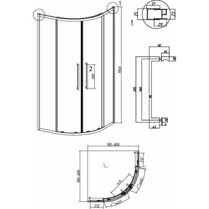 Душевой уголок Grossman Cosmo 80x80 тонированный, черный матовый (301.K33.02.8080.21.10)