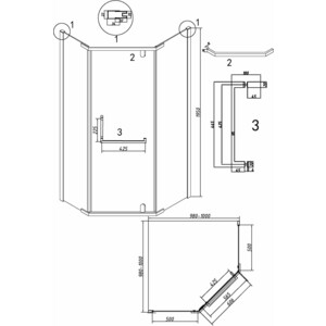 Душевой уголок Grossman Pragma 100x100 тонированный, черный матовый (302.K33.03.1010.21.10)