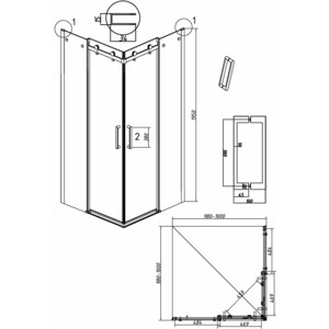 Душевой уголок Grossman Classic 100x100 прозрачный, хром (300.K33.04.1010.10.00)