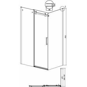 Боковая стенка Grossman Classic 70х195 прозрачная, хром (200.K33.04.70.10.00)